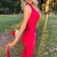 Generous Red Halter Mermaid Prom Dress,Red Gala Dress,Red Backless Evening Dress  Y5403