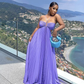 Gorgeous Purple A-line Pleated Prom Dress,Purple Evening Dress  Y7419