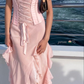Modest Pink Long Prom Dress,Pink Formal Gown Y2370