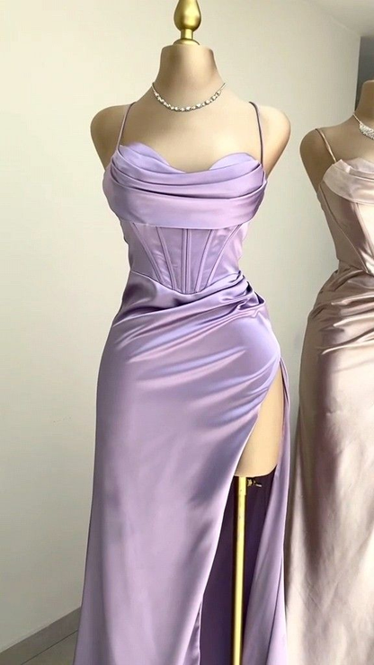 Mermaid Sweetheart Neck Lavender Long Prom Dress,Formal Evening Dress,Y2507