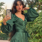 Green A-line Long Sleeves Homecoming Dress,Green Casual Dress Y4070
