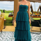 Strapless Tiered Tulle Prom Dress,Elegant Tulle Evening Gown,Y2524