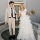 Chic Tiered Tulle Wedding Dress,Vintage Wedding Dress Y4266