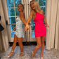 Lovely Pink Bodycon Dress ,Sexy Homecoming Dress Y2126