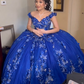 Royal Blue Ball Gown Quinceanera Dresses 3D Flower Sweetheart Sweet 15 16 Prom Party Gowns Y2821