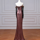 Vintage Off The Shoulder Satin Appliques Long Prom Dress,Mermaid Slit Evening Dress Y8613