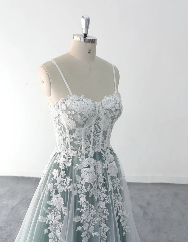 corset cutout sexy wedding dress,full length delicate dress Y3089