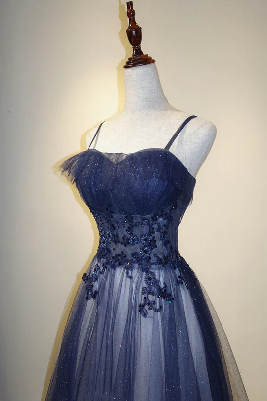 Lovely Gradient A-line Tulle Long Formal Dress, Floor Length Prom Dress Y6783