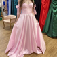 Classic Pink A-line Prom Dress,Pink Evening Dress Y6763