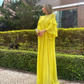 Modest Yellow Chiffon Maxi Dress,Yellow Wedding Guest Dress,Yellow Prom Dress Y4743