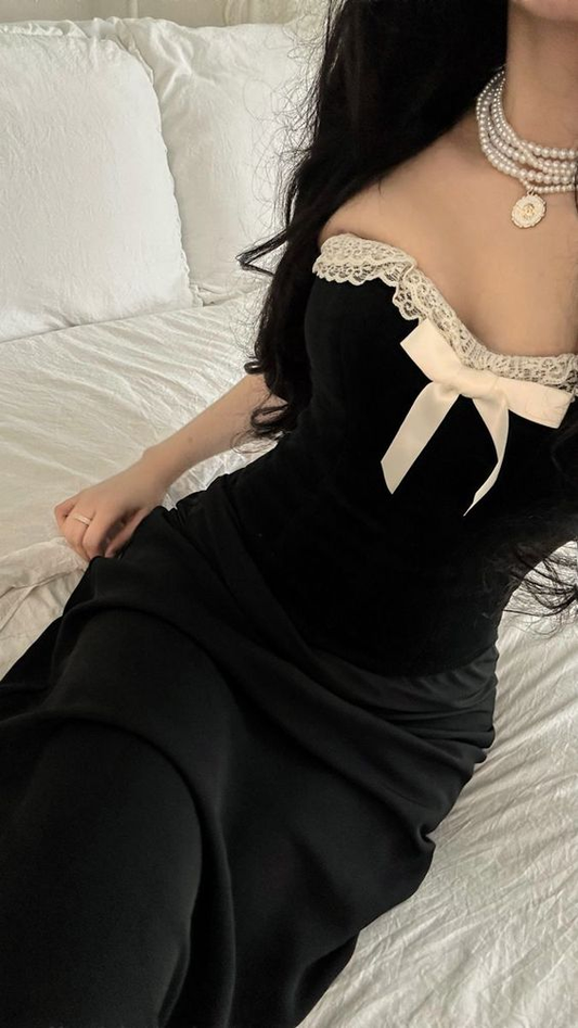 Elegant Black Prom Dress,Black Party Gown Y7251