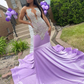 Elegant Purple Mermaid Prom Dress,Purple Formal Gown  Y6629
