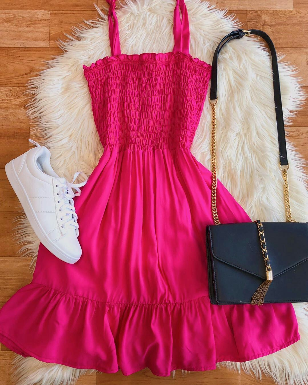 Cute A-line Hot Pink Homecoming Dress, Hot Pink Summer Outfit Dress Y3094