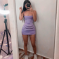 Sexy Party Club Bodycon Dresses For Women's,Light Purple Tight Homecoming Dress  Y2980