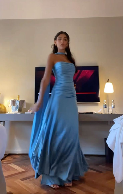 Elegant Blue Prom Dress,Chic Blue Evening Dress  Y7442