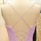 Lilac Sequins A-Line Lace-Up Homecoming Dress Y2994