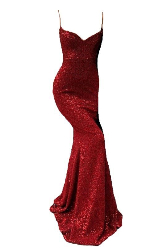 Sexy Charming Sequin Spaghetti Straps Mermaid Long Prom Dress Y4921