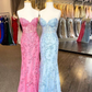 Sweetheart Neck Pink Mermaid Lace Prom Dresses, Pink Mermaid Lace Formal Graduation Dresses Y1549