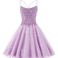Sparkly Tulle Homecoming Dress Short for Teens Lace Beaded Cocktail Dress for Juniors,Y2424