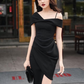 Chic Black Sheath Homecoming Dress Black Party Dress  Y2870