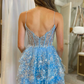 A-Line Light Blue Sequins Multi-Layers Short Homecoming Dress  Y2764