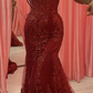 Charming Mermaid Lace Appliques Prom Dress,Evening Dress,Winter Dance Dress Y4345