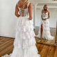 Off Shoulder Navy Blue Tulle Lace Long Prom Dresses, Off The Shoulder Lace Blue Evening Party Dresses Y2973