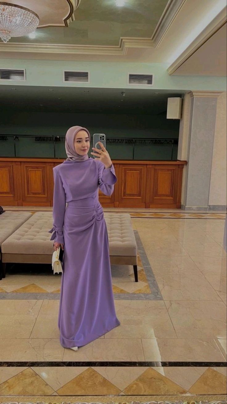 Modest Purple Prom Dress with Long Sleeves,Trendy Purple Evening Dress  Y4857