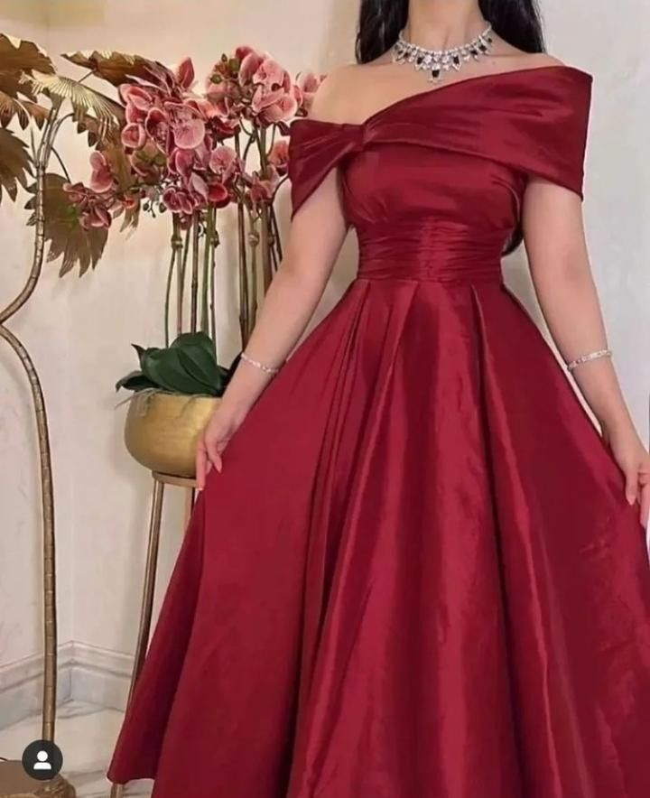 Dark Red Midi Prom Dresses Off Sleeves Ankle Length Arabic Dubai Formal Party Gowns Evening Gowns Y4620