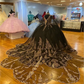 Beading Quinceanera Dresses Sequin Applique Princess Ball Gown With Cape Y1516