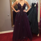 Modest A-line Purple Prom Dress with Lace-up Back Y4422