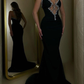 Black Mermaid Long Prom Dress Black Evening Dress Y2858