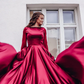 Modest A-Line Long Sleeves Prom Dress,Wedding Guest Outfit  Y5002