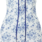 Blue Floral Corset Strapless Flower and Butterfly Mini Homecoming Dress Y2664