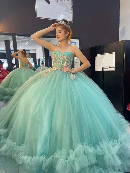 Strapless Tulle Ball Gown,Sweet 16 Dress,Princess Dress ,Y2459