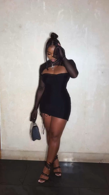 Sexy Black Bodycon Dress Mini Homecoming Dress Y2755