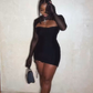 Sexy Black Bodycon Dress Mini Homecoming Dress Y2755