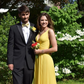 Yellow V Neck Prom Dress,Yellow A-line Graduation Dress Y7308
