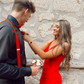Red V Neck Sleeveless Homecoming Dress Party Dress Y2662