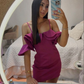 Sexy Fuchsia Bodycon Dress,Mini Homecoming Dress  Y4879