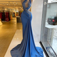 Blue Prom Dresses, One Shoulder Prom Dresses, Sexy Prom Dresses Y4207