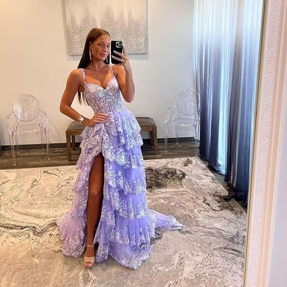 Off Shoulder Navy Blue Tulle Lace Long Prom Dresses, Off The Shoulder Lace Blue Evening Party Dresses Y2973