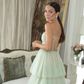 Elegant A-line Tulle Tiered Prom Dress  Y6787