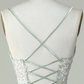 Dusty Sage Spaghetti Straps Homecoming Dress With Criss Cross Back Y2925