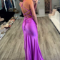 Sexy Purple V-Neck Lace-Up Back Mermaid Long Prom Dress  Y7277
