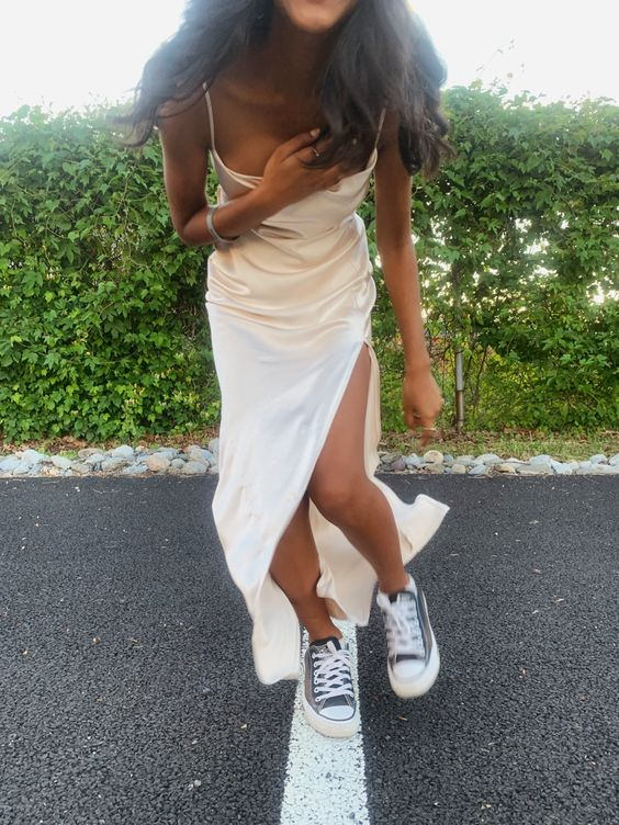 Elegant Spaghetti Straps Long Prom Dress With Split,Senior Prom Gown  Y7249