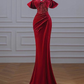Charming Burgundy Velvet Mermaid Prom Dress Y6602