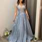Elegant A-line V Neck Evening Dress,Fashion Prom Gown Y6456