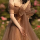 Beautiful A-line Tulle Straps Long Formal Gown, Tulle Party Dresses Evening Dresses Y4643