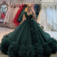 Luxurious Green Tulle Ball Gown,Sweet 16 Dress Y6576